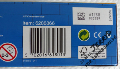 Rechter Teil der Unterseite mit Verpackungscodierung