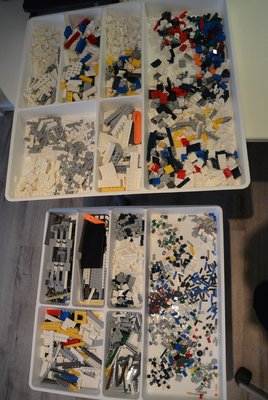 Ich sortiere die Tüten immer in diese Besteckeinsätze (IKEA 2,-)